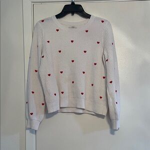Lucky Brand Red Hearts Balentine Knit Sweater